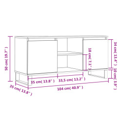 Meuble TV gris béton 104x35x50 cm bois d'ingénierie