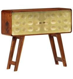 Buffet Bois de Sesham solide Imprimé doré 90 x 30 x 77 cm