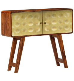 Buffet Bois de Sesham solide Imprimé doré 90 x 30 x 77 cm