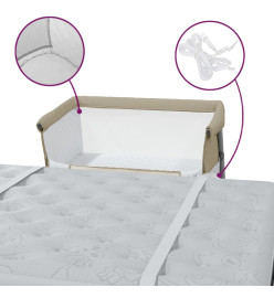 Lit pour bébé avec matelas Taupe Tissu de lin