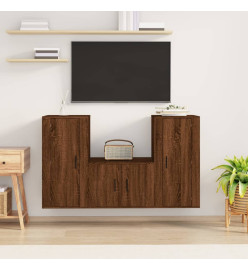 Ensemble de meubles TV 3 pcs Chêne marron Bois d'ingénierie