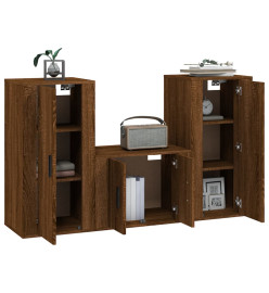 Ensemble de meubles TV 3 pcs Chêne marron Bois d'ingénierie