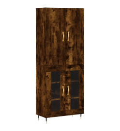 Buffet haut Chêne fumé 69,5x34x180 cm Bois d'ingénierie