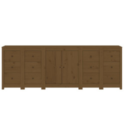 Buffet Marron miel 230x35x80 cm Bois massif de pin