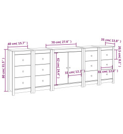 Buffet Marron miel 230x35x80 cm Bois massif de pin