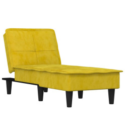 Chaise longue jaune velours