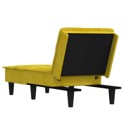 Chaise longue jaune velours