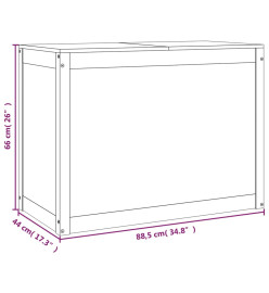 Boîte à linge Blanc 88,5x44x66 cm Bois massif de pin