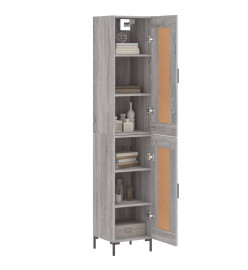 Buffet haut Sonoma gris 34,5x34x180 cm Bois d'ingénierie