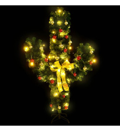 Cactus de Noël avec support et LED Vert 180 cm PVC