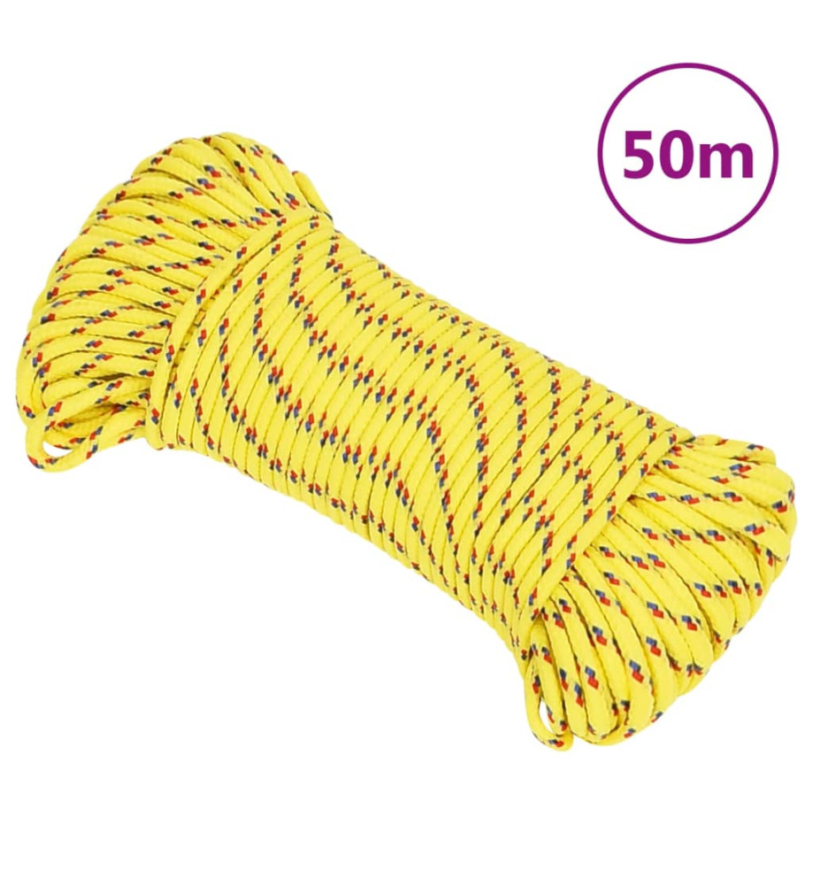 Corde de bateau Jaune 3 mm 50 m Polypropylène