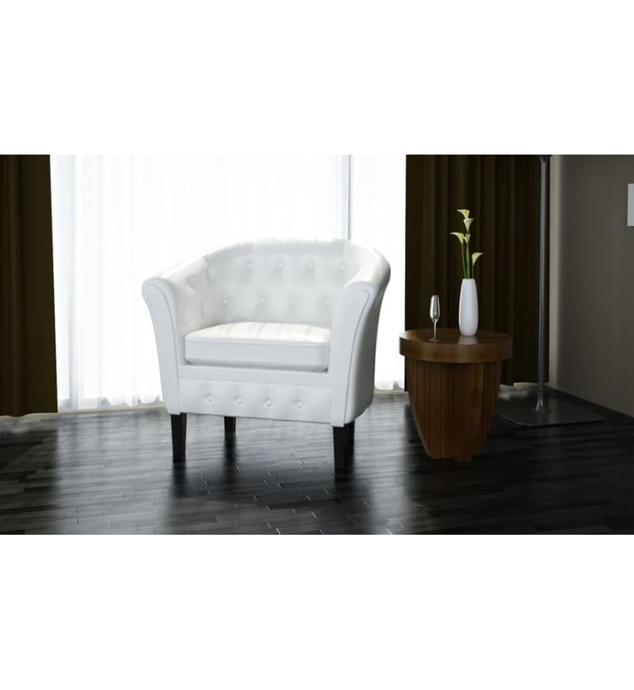 Fauteuil Blanc Similicuir