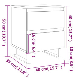 Table de chevet sonoma gris 40x35x50 cm bois d’ingénierie