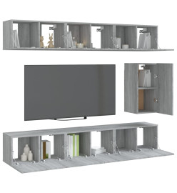 Ensemble de meubles TV 7 pcs Sonoma gris Bois d'ingénierie