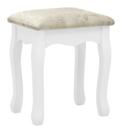 Ensemble de coiffeuse et tabouret Blanc 100x40x146 cm Paulownia