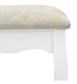 Ensemble de coiffeuse et tabouret Blanc 100x40x146 cm Paulownia