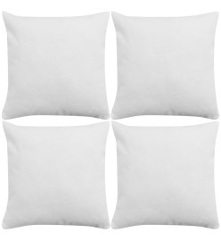 Housses de coussin 4 pcs Aspect de lin Blanc 40x40 cm