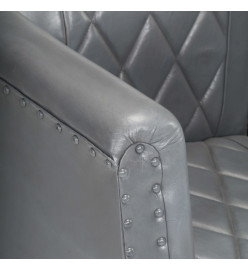 Fauteuil Gris Cuir véritable de chèvre