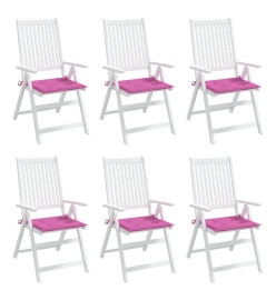 Coussins de chaise de jardin lot de 6 rose 50x50x3 cm tissu