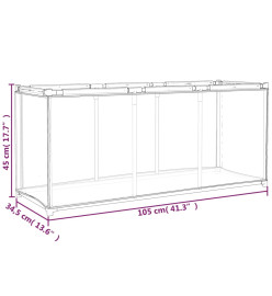 Boîte de rangement gris 105x34,5x45 cm tissu