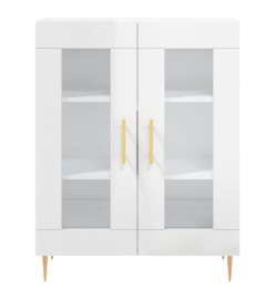 Buffet Blanc brillant 69,5x34x90 cm Bois d'ingénierie