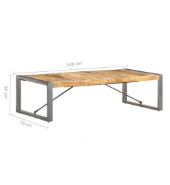 Table basse 140x70x40 cm Bois de manguier brut