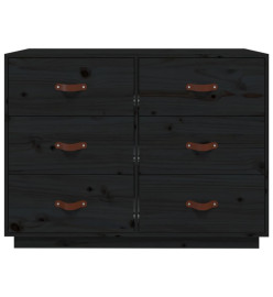 Buffet Noir 100x40x75 cm Bois massif de pin