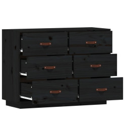 Buffet Noir 100x40x75 cm Bois massif de pin