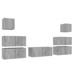 Ensemble de meubles TV 7 pcs Sonoma gris Bois d'ingénierie