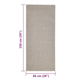 Tapis Sisal naturel 66x150 cm Sableux