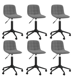 Chaises pivotantes à manger lot de 6 gris foncé velours