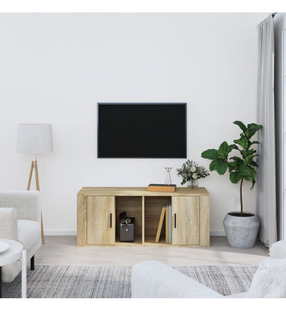 Meuble TV Chêne sonoma 100x35x40 cm Bois d'ingénierie