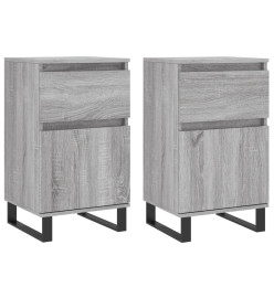 Buffets 2 pcs sonoma gris 40x35x70 cm bois d'ingénierie