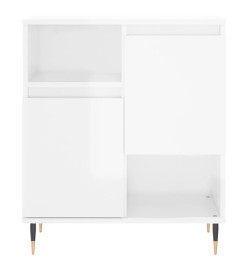 Buffets 3 pcs blanc brillant bois d'ingénierie