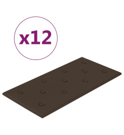 Panneaux muraux 12 pcs Marron 60x30 cm Similicuir 2,16 m²