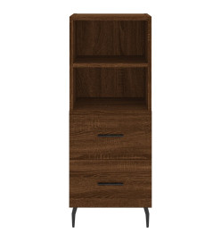 Buffet haut Chêne marron 34,5x34x180 cm Bois d'ingénierie