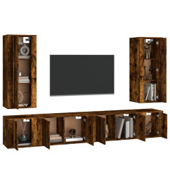 Ensemble de meubles TV 6 pcs Chêne fumé Bois d'ingénierie