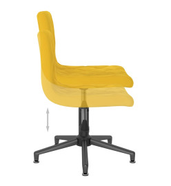 Chaises pivotantes à manger lot de 2 jaune moutarde velours