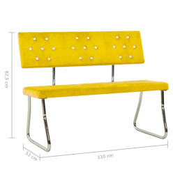 Banc 110 cm Jaune moutarde Velours