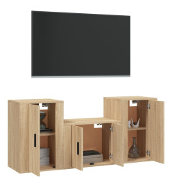 Ensemble de meubles TV 3 pcs Chêne sonoma Bois d'ingénierie