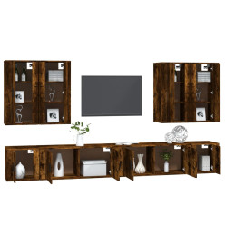 Ensemble de meubles TV 8 pcs Chêne fumé Bois d'ingénierie