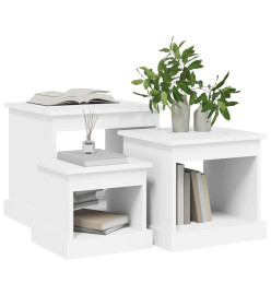 Tables gigognes 3 pcs blanc bois d'ingénierie