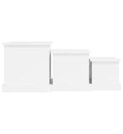 Tables gigognes 3 pcs blanc bois d'ingénierie