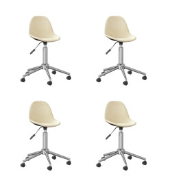 Chaises pivotantes à manger lot de 4 Crème Tissu