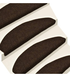 Tapis autoadhésifs de marches 5 pcs Marron 65x21x4cm Aiguilleté