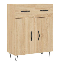 Buffet chêne sonoma 69,5x34x90 cm bois d'ingénierie