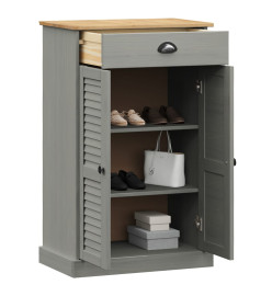 Armoire à chaussures VIGO gris 60x35x96 cm bois massif de pin