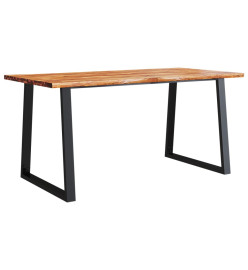 Table à manger 160x80x75 cm bois d'acacia solide à bord vif