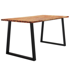 Table à manger 160x80x75 cm bois d'acacia solide à bord vif