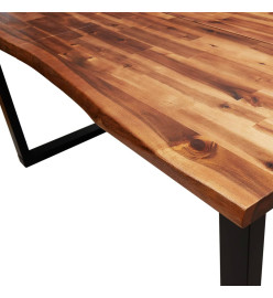 Table à manger 160x80x75 cm bois d'acacia solide à bord vif